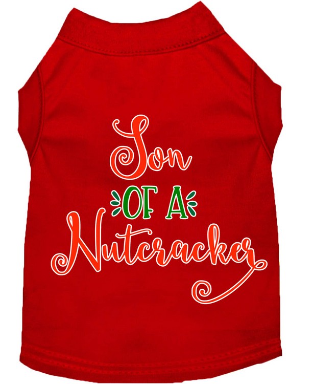 Son of a Nutcracker Screen Print Dog Shirt Red XXXL